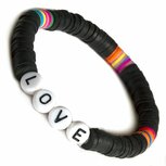 Armband kralen love elastisch Armband kralen love elastisch