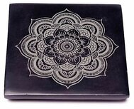 Wierookbrander mandala zeepsteen zwart Wierookbrander mandala zeepsteen zwart