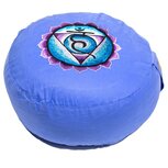 Meditatiekussen 5e chakra geborduurd blauw Meditatiekussen 5e chakra geborduurd blauw