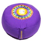 Meditatiekussen 7e ckara geborduurd paars Meditatiekussen 7e ckara geborduurd paars