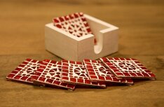 Mozaiek onderzetters kleur rood Mozaiek onderzetters kleur rood
