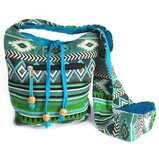 India schoudertas vrolijk blauw groen India schoudertas vrolijk blauw groen