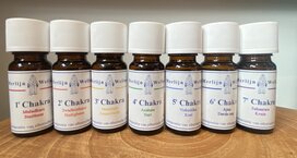 Chakra olie set van alle 7 chakra's 10ml Chakra olie set van alle 7 chakra's 10ml