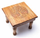 Houten bijzettafel levensboom Houten bijzettafel levensboom