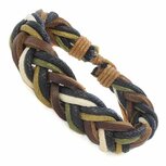 Armband leer gevlochten verstelbaar Armband leer gevlochten verstelbaar