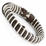 Armband leer wit bruin Armband leer wit bruin