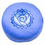 Meditatiekussen 5e Chakra blauw Vishuddha geborduurd Meditatiekussen 5e Chakra blauw Vishuddha geborduurd