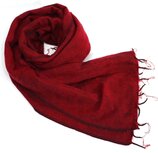 Sjaal omslagdoek yak wol maroon rood Sjaal omslagdoek yak wol maroon rood