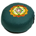 Meditatiekussen 4e chakra geborduurd groen Meditatiekussen 4e chakra geborduurd groen