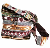 India schoudertas vrolijk chocolade bruin groot