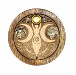 Wierookbrander wassende maan bergkristal hout