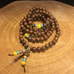 Mala 108 kralen hout met sierkralen 8 mm Mala 108 kralen hout met sierkralen 8 mm