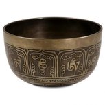 Klankschaal Om Mani Pad Me Hum - gegraveerd 1250-1400 gr Klankschaal Om Mani Pad Me Hum - gegraveerd 1250-1400 gr